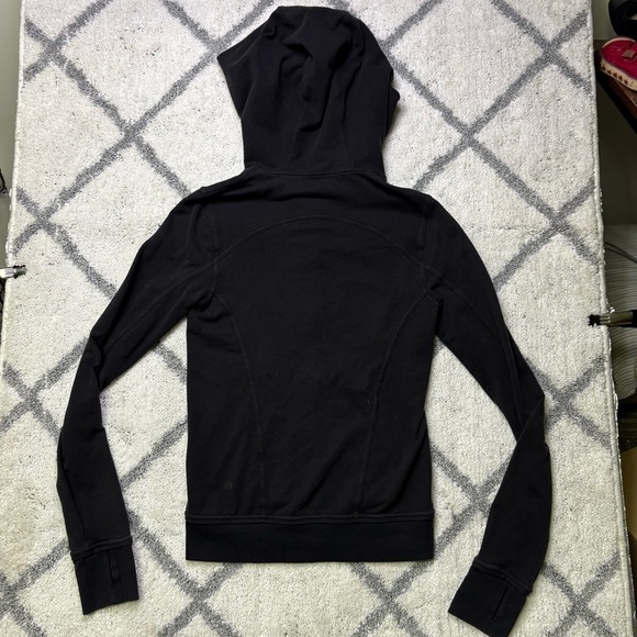 Lululemon Womens 2 Press Pause Black Full Zip Hooded Jacket Stretch French Terry - Picture 2 of 9
